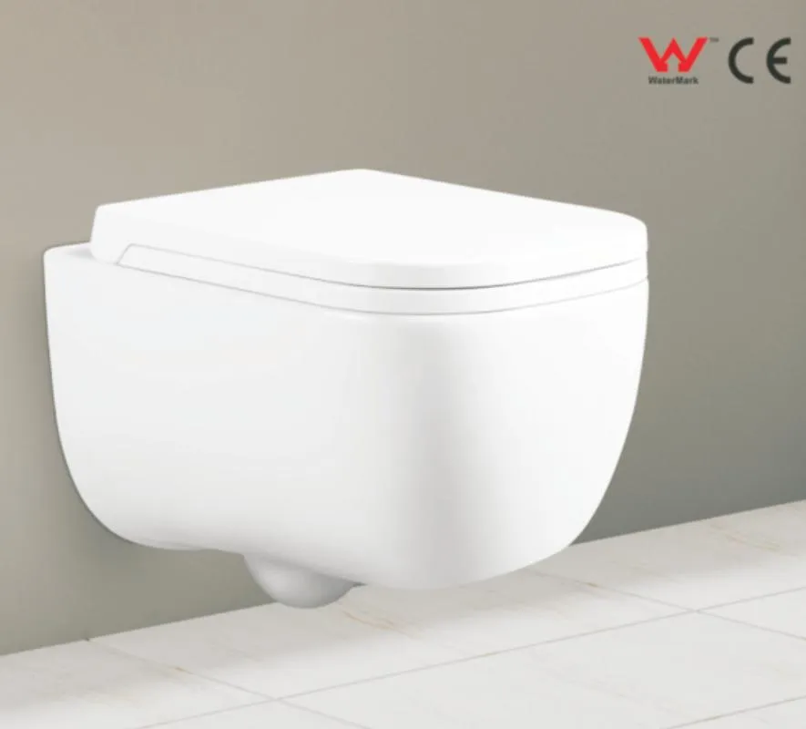 White Wall Hung Toilet with UF Soft Close Seat Cover