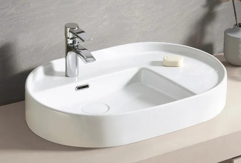 Art Design Solid Surface Bathroom Pedestal Wash Basin Art Sink