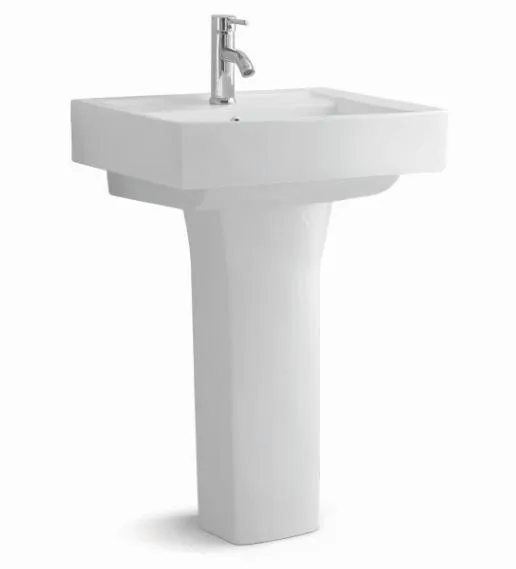 Solid Surface Easy Cleaning Ceramics Hand Face Wash Basin with Pedestal