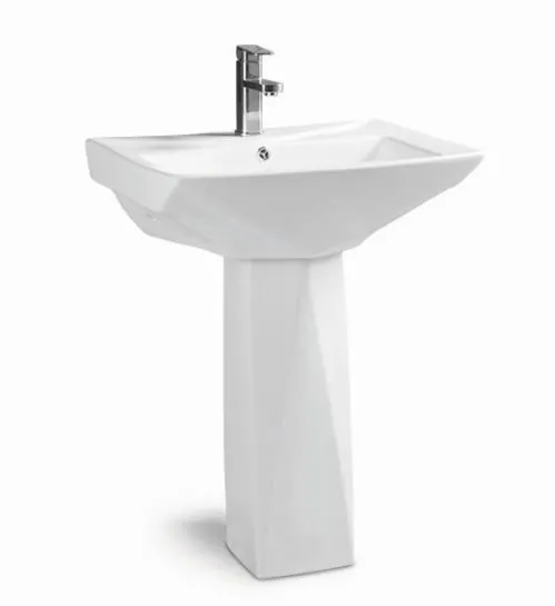 Modern Design Wash Basin with Pedestal Fixing to Wall Pedestal Basin