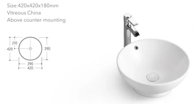 Small Siz Popular Design Sanitaryware Ceramic Wall-Hung Bathroom Art Basin