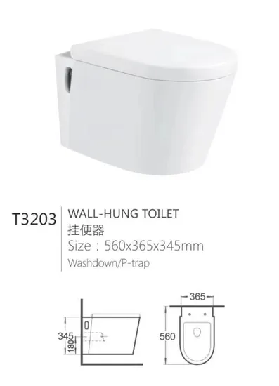 Sanitary Ware Collision Type Flush Ceramic Wall Hung Toilet
