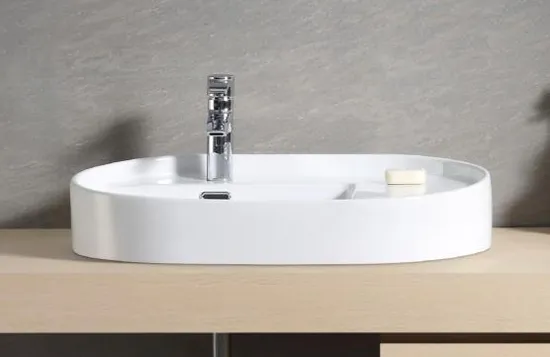 Bathroom Washbasin Sanitary Ware Ceramic Rectangle Lavatory Porcelain Art Wash Basin