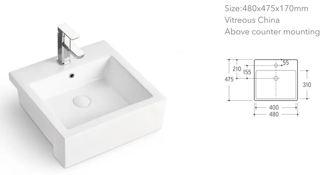 Modern Style Sanitary Ware Bathroom Vanity Wash Hand Lavaboceramic Vessel Art Basin