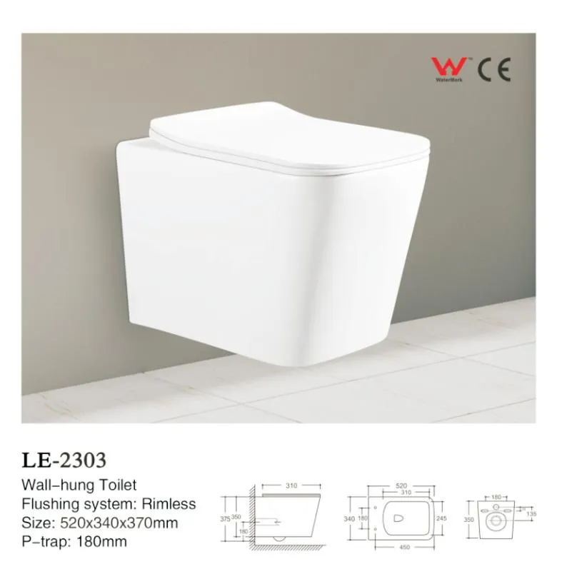 Watermark Sanitary Ware Sitting Wc Wall Hung Bathroom Toilet