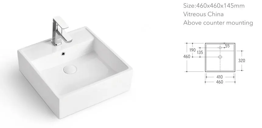 2022 New Desig Wholesale Bathroom Square Ceramic Products Sink Lavabo Vanity Top Wash Basin