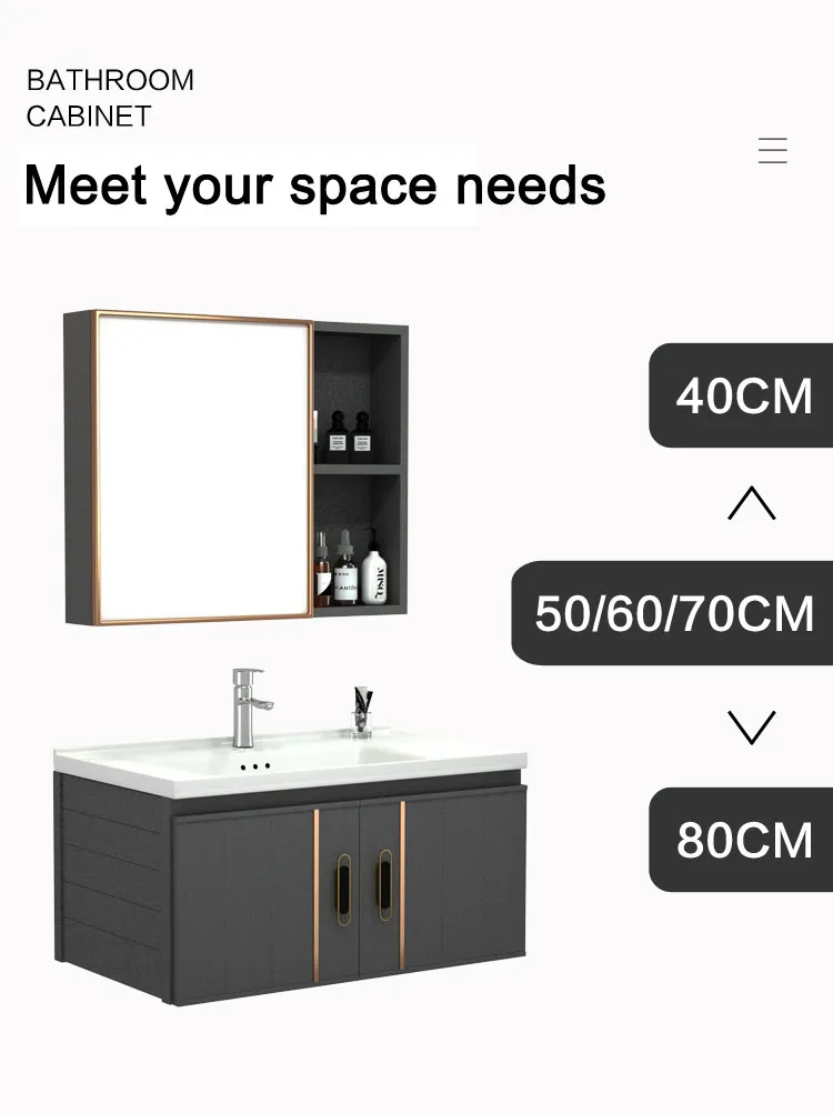 Bathroom Basin Mixer Ceramic Cabinet Basin with Mirror