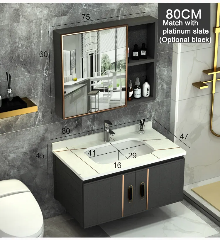 Bathroom Basin Mixer Ceramic Cabinet Basin with Mirror