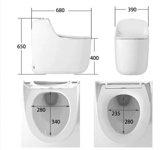 Nice Design Sanitary Ware Ceramic One Piece Toilet with Colored Line