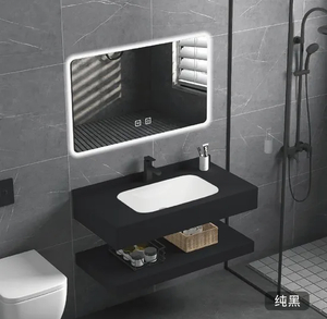 Morden Basin Half Round with Bathroom Cabinet Glass and LED Mirror
