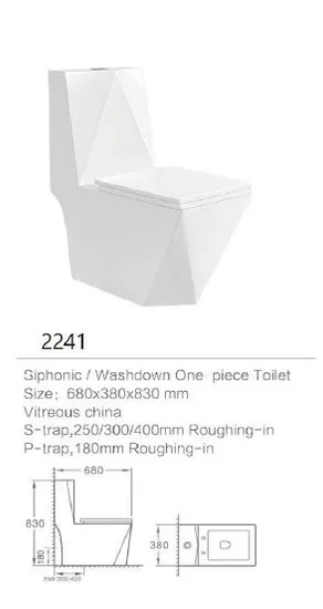 Black Gold Bathroom Ceramic Washdown One Piece Wc P-Trap/S-Trap Color Toilet