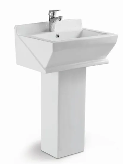 Modern Design Wash Basin with Pedestal Fixing to Wall Pedestal Basin