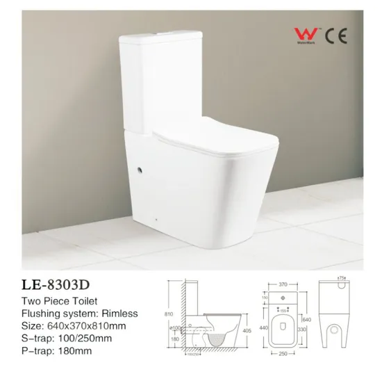 Watermark Hot Sale Two Piece Toilet with Seat Cover