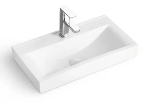 Glossy White Porcelain Bathroom Furniture Ceramic Sink China Factory Wash Basin