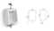 Chaozhou Wholesale Square Ceramic White Wall Hung Urinal Bow