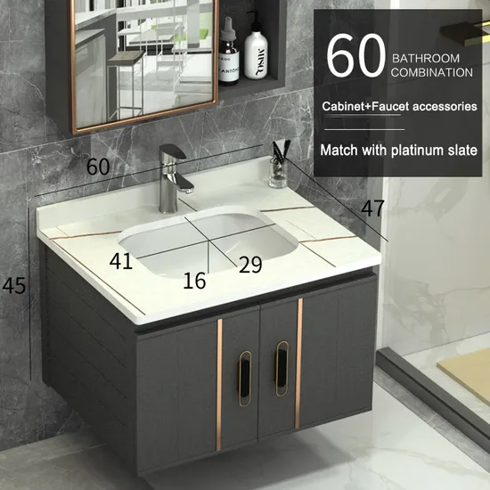 2023 New Desig Wholesale Bathroom Square Ceramic Lavabo Vanity Top Cabinet