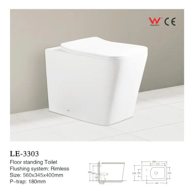 Bathroom Toilet Wall Hung Ceramic One Piece Dual Flush Sanitary Ware