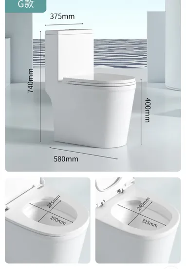 Modern Design One Piece Water Closets with Soft Closing Toilet Seat