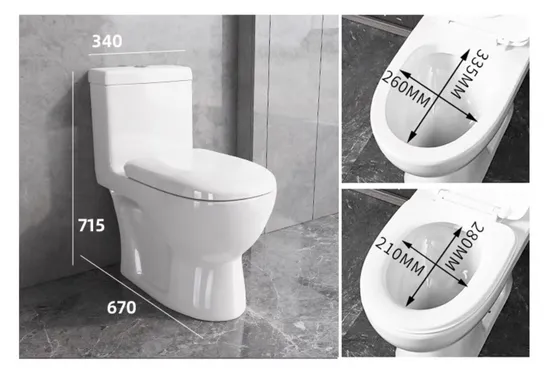 Toilet Bathroom Ceramic One-Piece Toilet