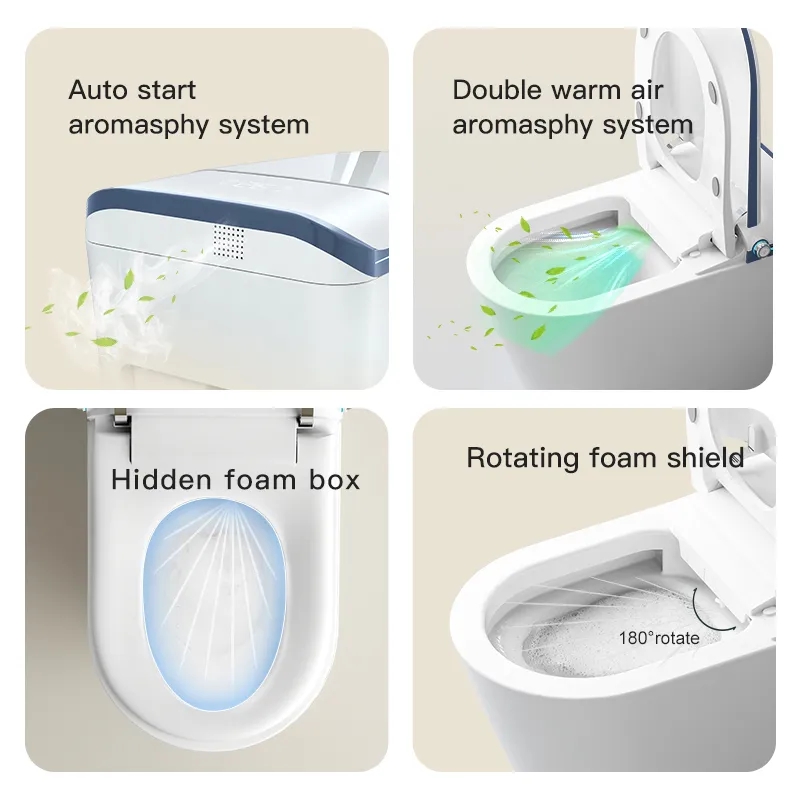 Modern Bathroom Smart Toilet Automatic Flush Electronic Sensor Toilet