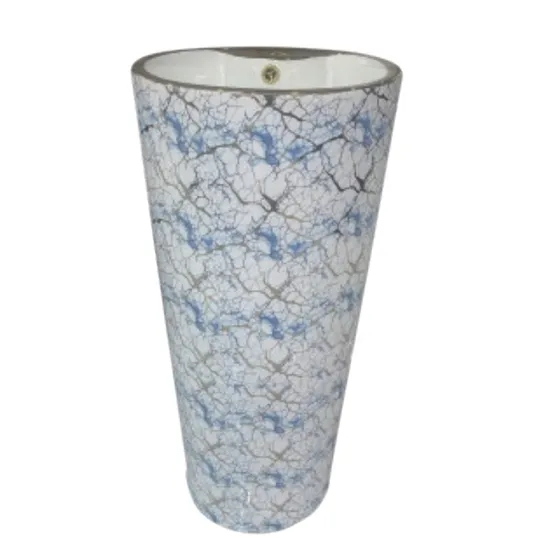 Pedestal Basin with Golden Color Wholesale Bathroom Wash Basin