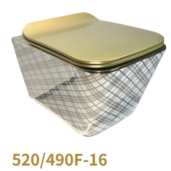 Golden Bowl Ceramic Bathroom Luxury Wall Hung Toilet