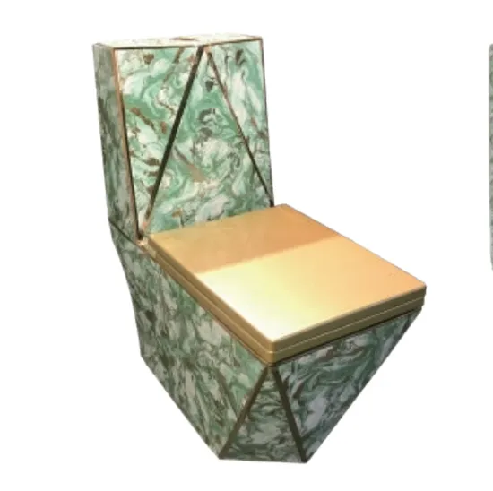 Floor Mounted Ceramic One Piece Toilet with Square Shape