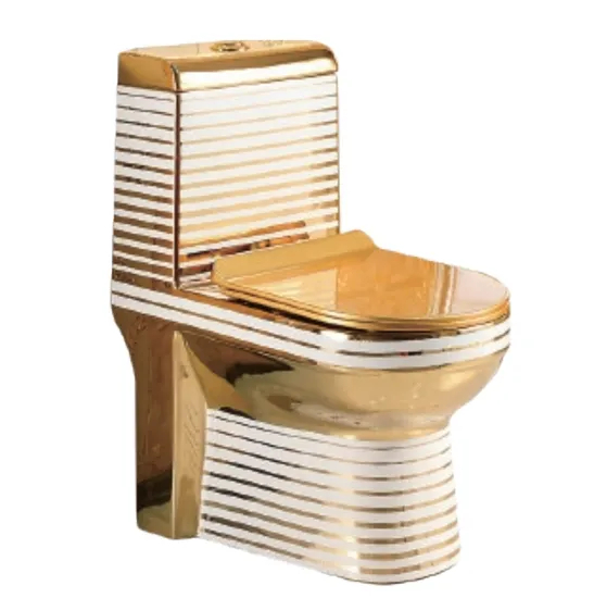 Factory Price Luxury Black Gold Color Ceramic Washdown One Piece