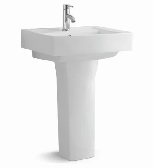Modern Design Wash Basin with Pedestal Fixing to Wall Pedestal Basin
