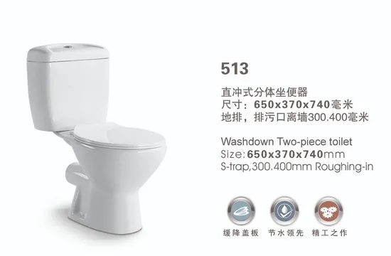 Bathroom Ceramic Washdwon Flush Two Piece Wc Toilet with P-Trap Colorful Toilet
