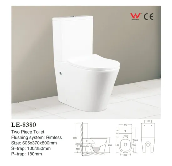 Sanitary Ware Wall Faced Watermark Toilet with Cover Seat