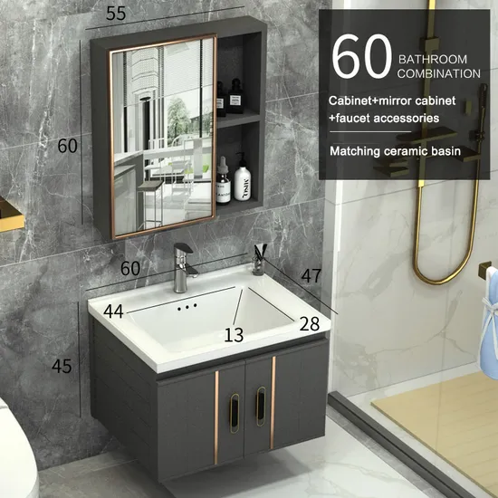 New Design Sanitary Ware Ceramic Cabinet Basin with Mirror Wash Basin