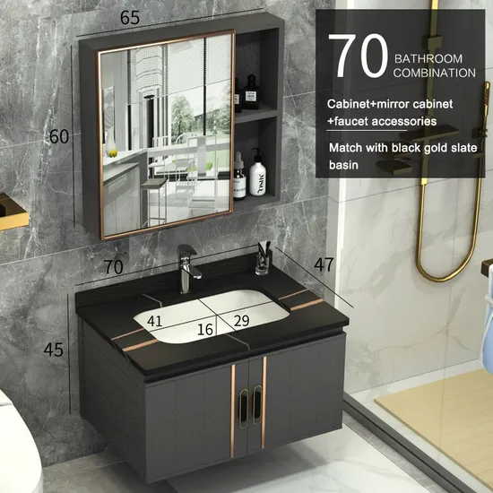 Bathroom Basin Mixer Ceramic Cabinet Basin with Mirror
