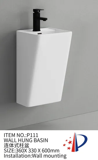 Excellent Hot-Water Resistance Bathroom Basin Wall Hung Pedestal Basin