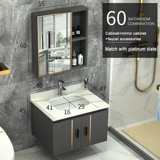 2023 New Desig Wholesale Bathroom Square Ceramic Lavabo Vanity Top Cabinet