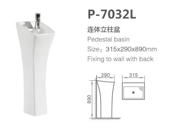 Bathroom Ceramic Freestanding Sink Sanitary Ware Supplier Wholesale Stone Pedestal Basin