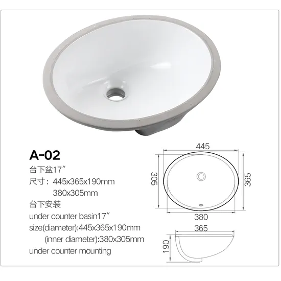 Oval Under Mount Bathroom Sink with Granite Vanity Top