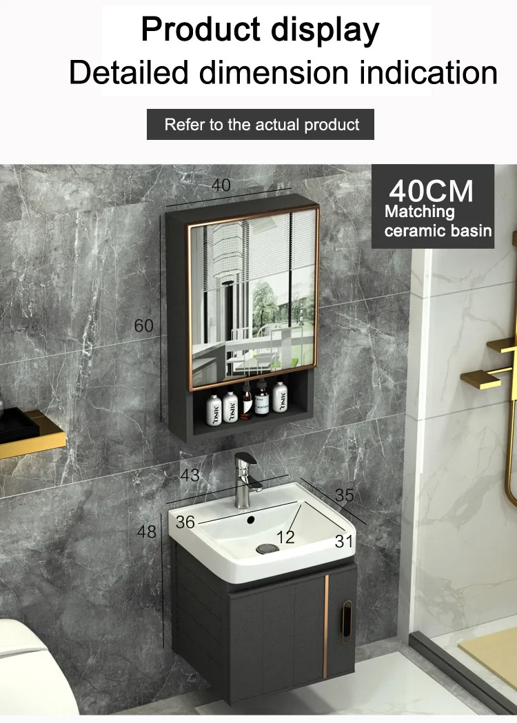 Bathroom Basin Mixer Ceramic Cabinet Basin with Mirror