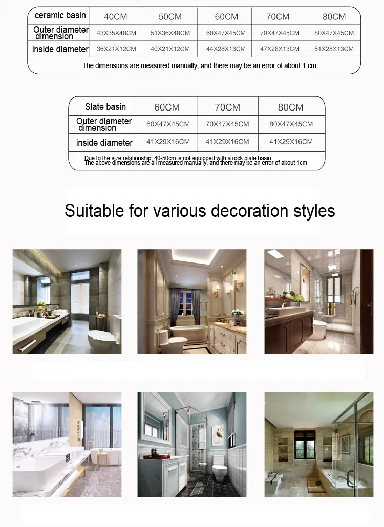 Bathroom Basin Mixer Ceramic Cabinet Basin with Mirror