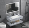 Bathroom Ceramic Washbasin with Bamboo Soft Close Base Cabinet
