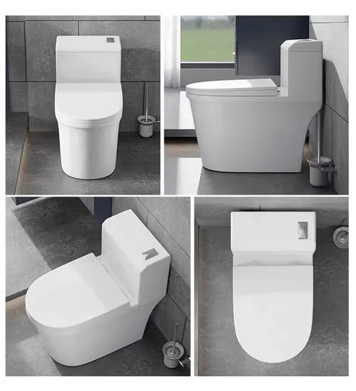 Ceramic One Piece Toilet Round Shape Rimless Sanitary Ware Bathroom Closet