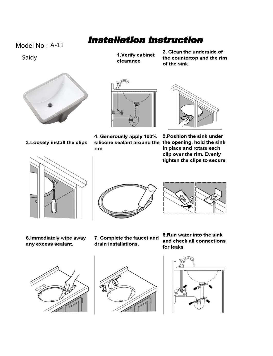 Bathroom Supplier Export Ceramic White Under Mounting Basin Sink