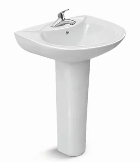 Modern Square Pedestal Washing Hand Basin for Bathroom