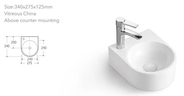 New Design Eco-Friendly Bathroom Wash Basin Sink Ceramic Undermount Wash Sink Basin