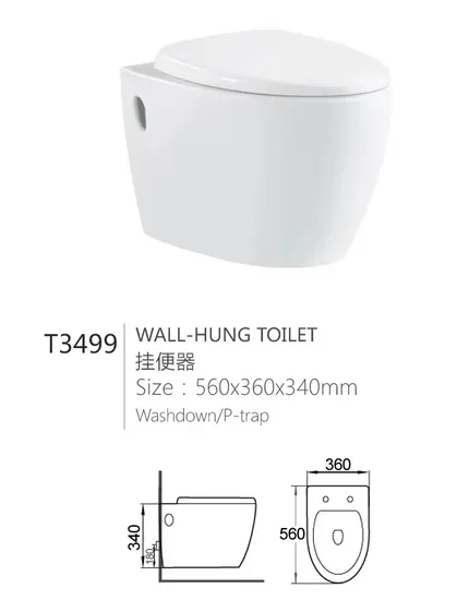 High Quality Bathroom One Piece Ceramic Wall Hung Toilet