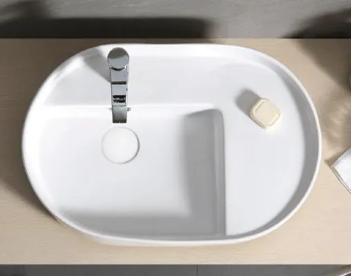 Modern Matte Oval Countertop Bathroom Art Ceramic Sink Basin From Chaozhou