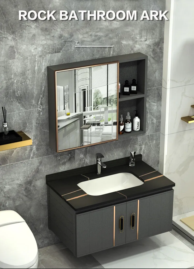 Bathroom Basin Mixer Ceramic Cabinet Basin with Mirror