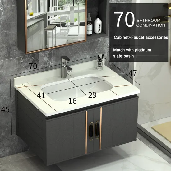 2023 New Desig Wholesale Bathroom Square Ceramic Lavabo Vanity Top Cabinet