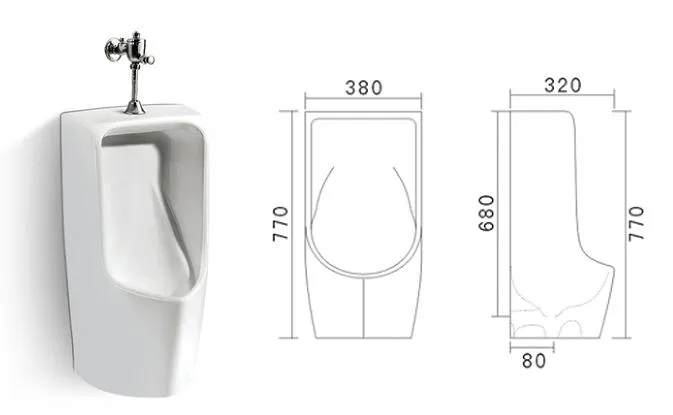 Wc Male Urinal Floor Standing AC or DC Sensor Wall Ceramic Urinal
