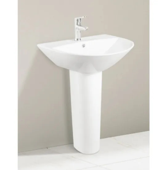 Chaozhou Factory Sanitary Ware Ceramic White Color Pedestal Basin